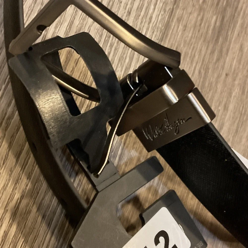 Walter Hagen Mens Reversible Leather Golf Belt Black Brown Gunmetal Buckle L
